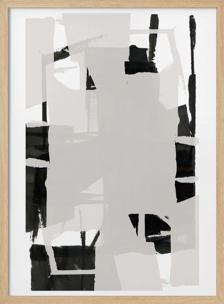 Abstrakte Komposition in Schwarzweiß Nr. 6 | Poster