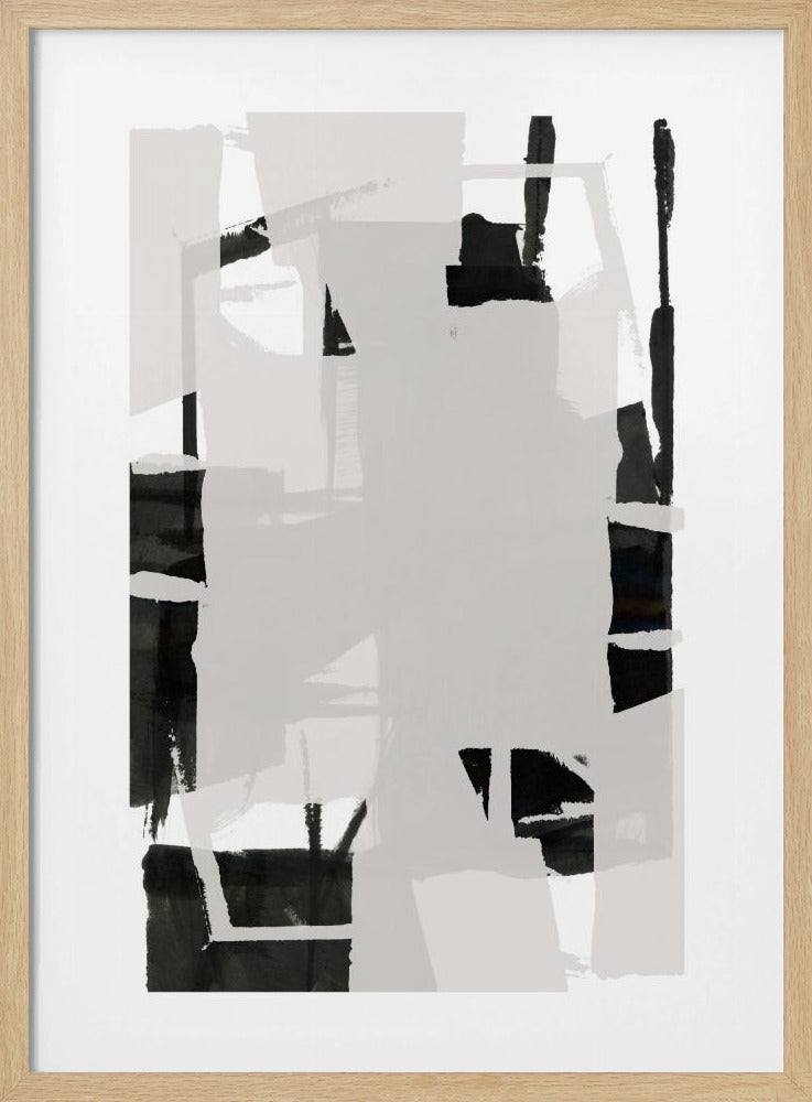 Abstrakte Komposition in Schwarzweiß Nr. 6 | Poster