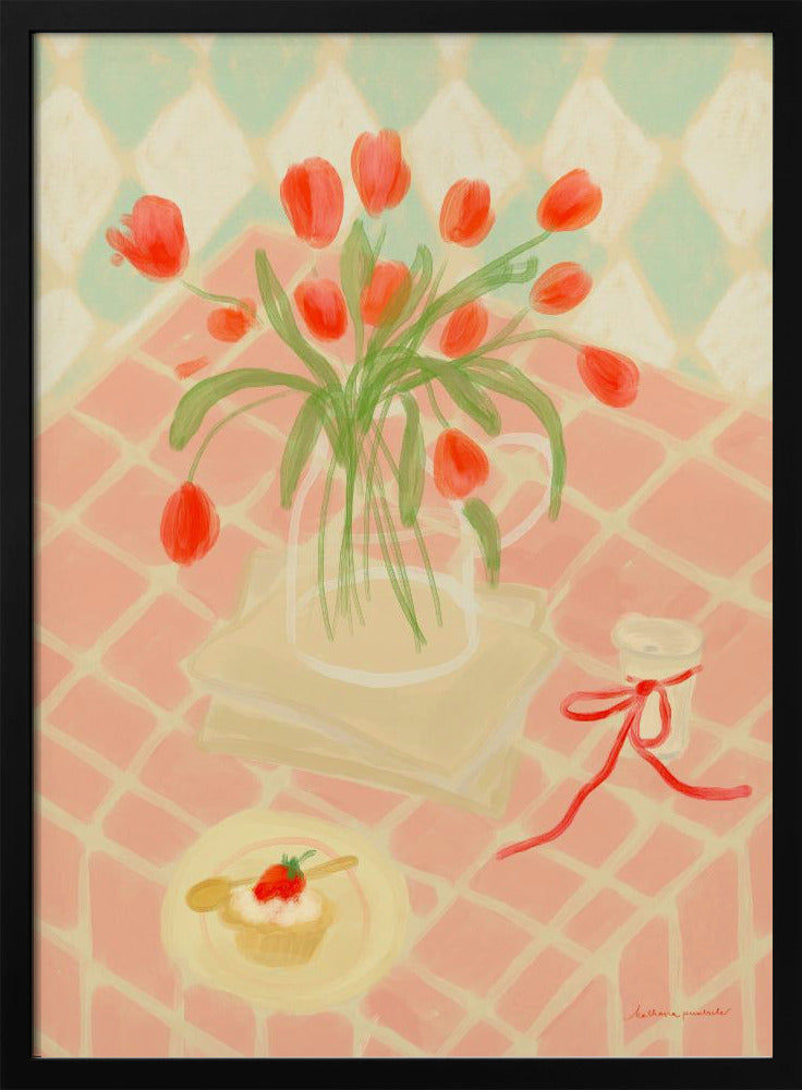 Rote Tulpen Sommerpicknick | Poster