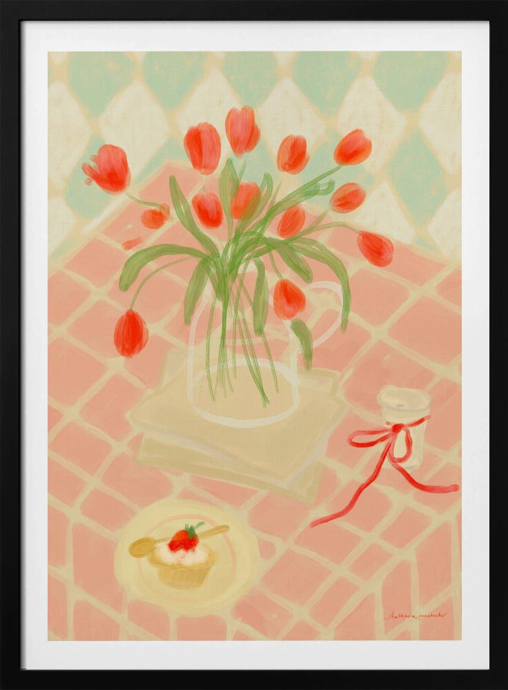 Rote Tulpen Sommerpicknick | Poster