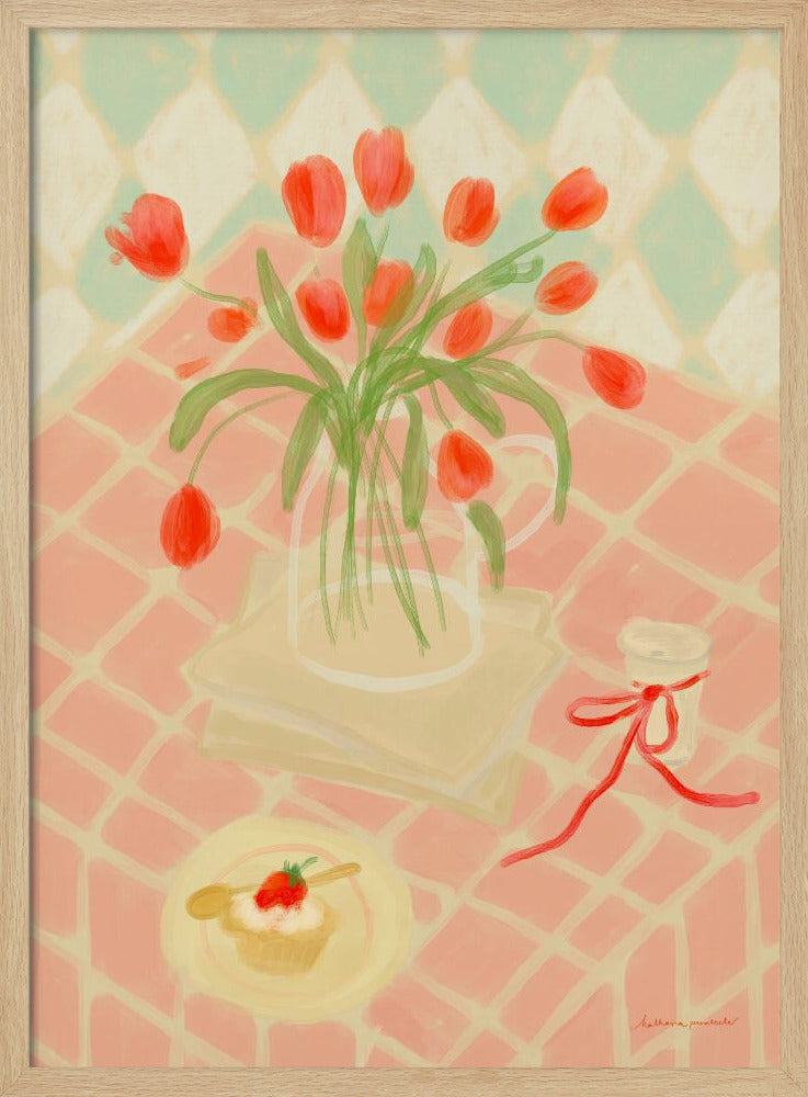 Rote Tulpen Sommerpicknick | Poster