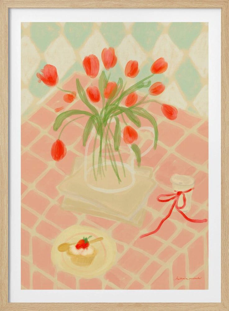 Rote Tulpen Sommerpicknick | Poster