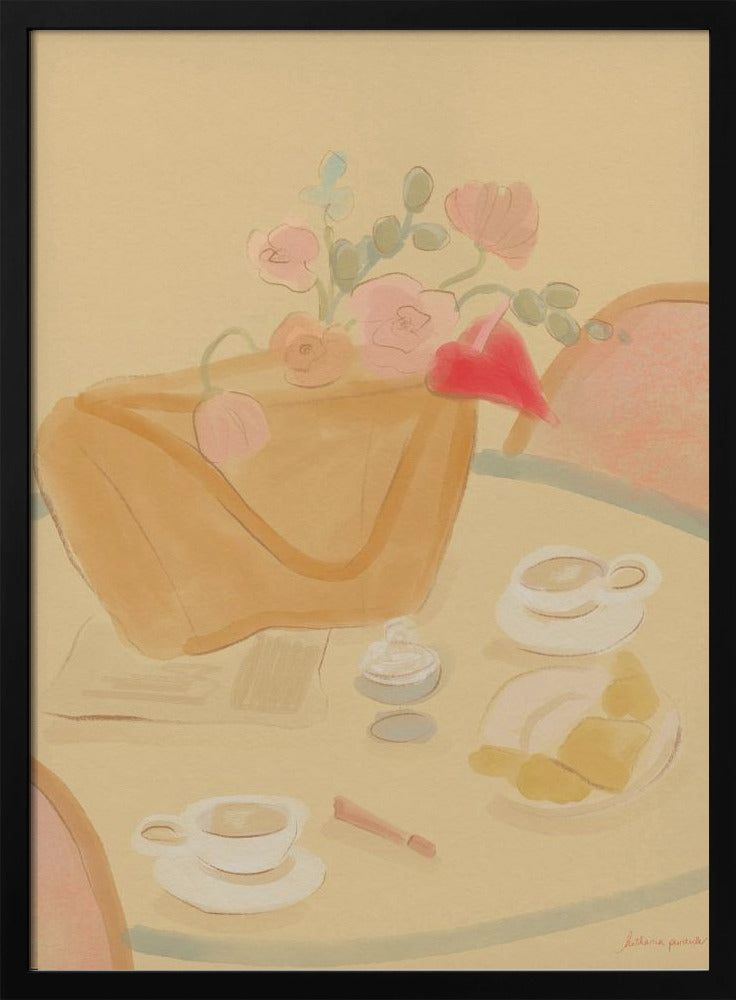 Kaffee-Date mit Blumen | Poster