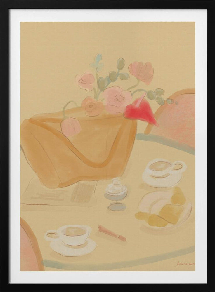 Kaffee-Date mit Blumen | Poster