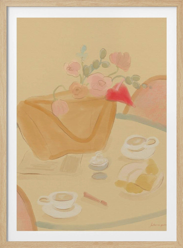 Kaffee-Date mit Blumen | Poster
