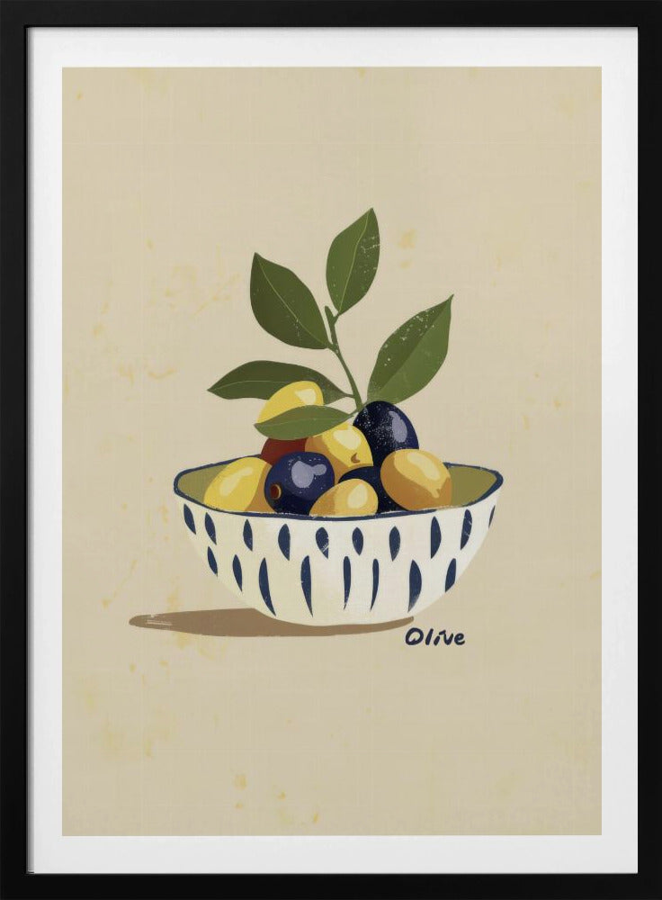 Schale mit Oliven | Poster