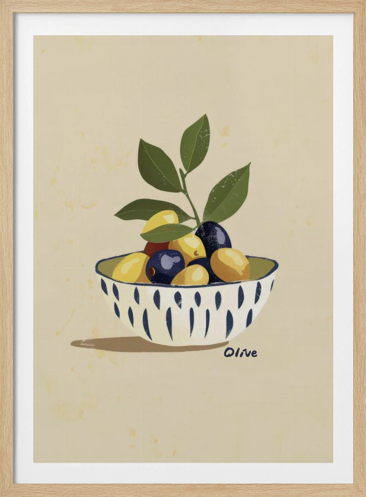 Schale mit Oliven | Poster