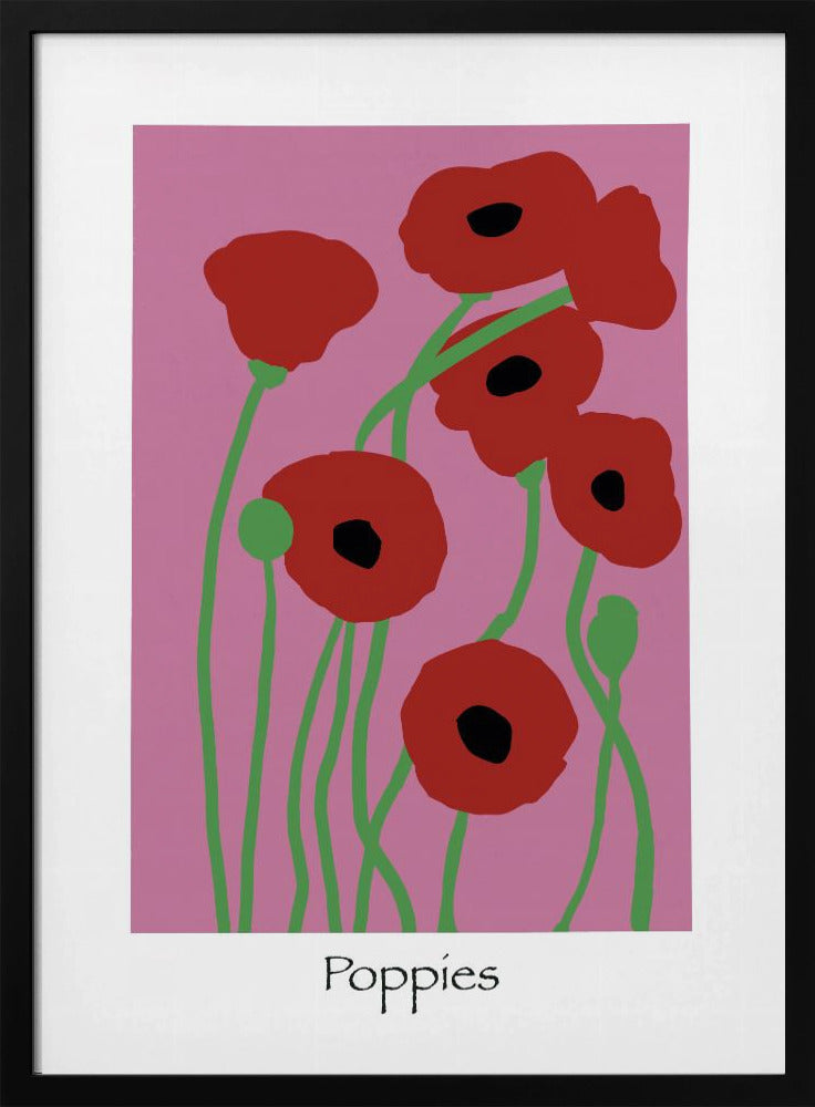 Mohnblumen rosa und rot | Poster