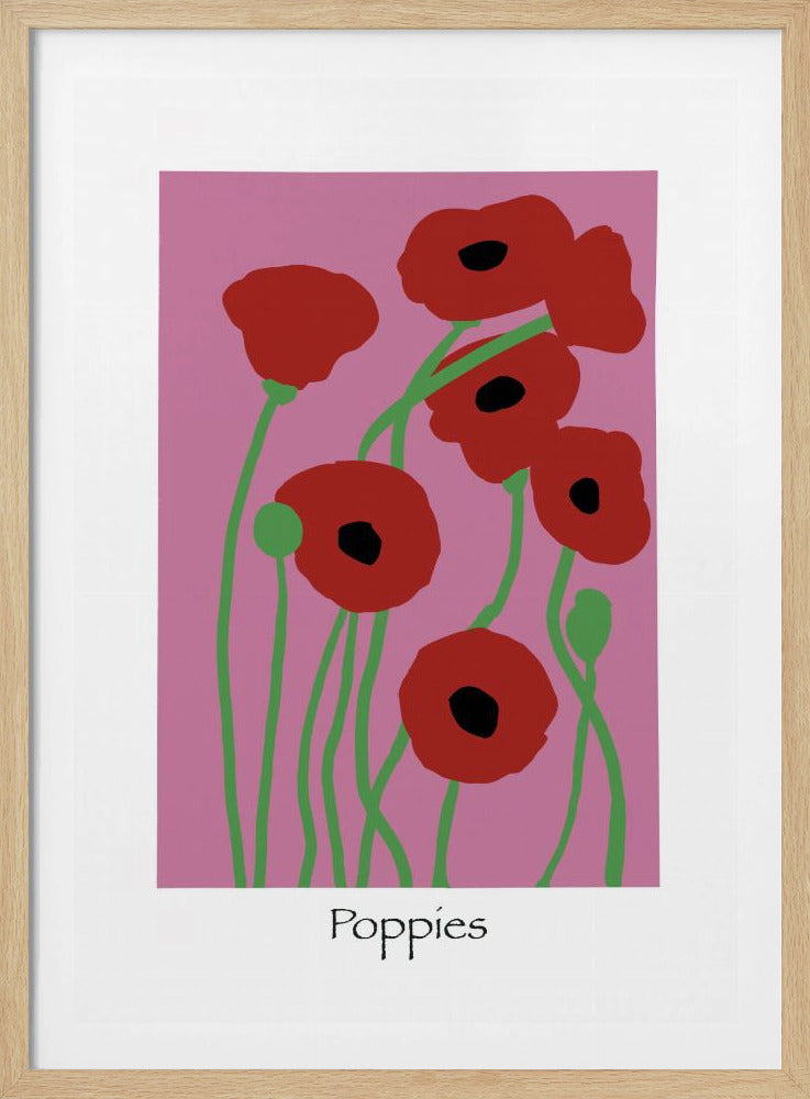 Mohnblumen rosa und rot | Poster