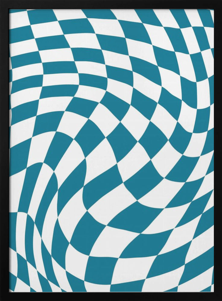 Blaues Schachbrett | Poster