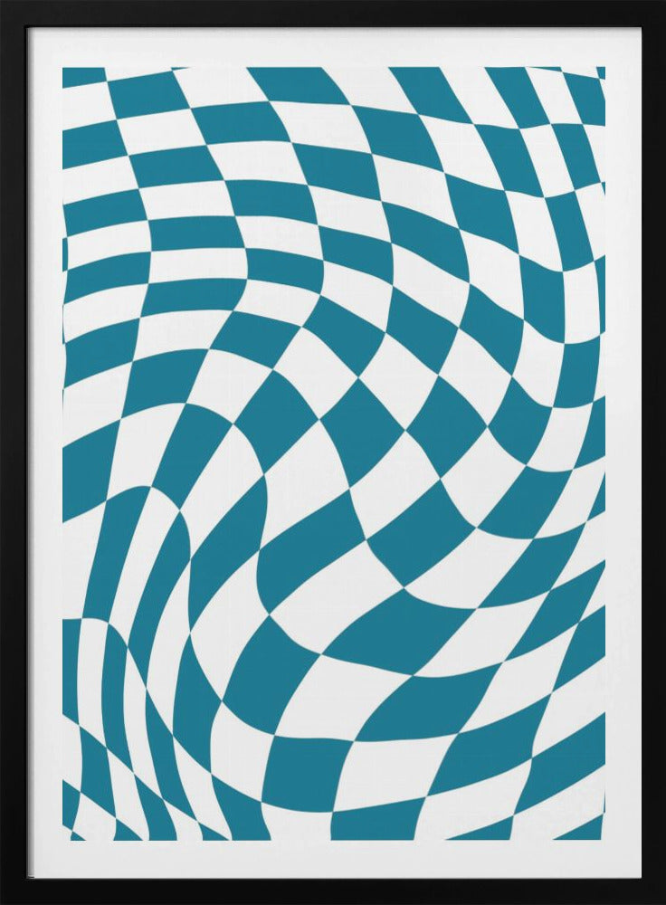 Blaues Schachbrett | Poster