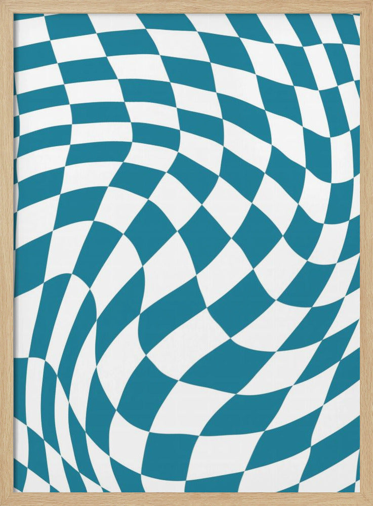 Blaues Schachbrett | Poster