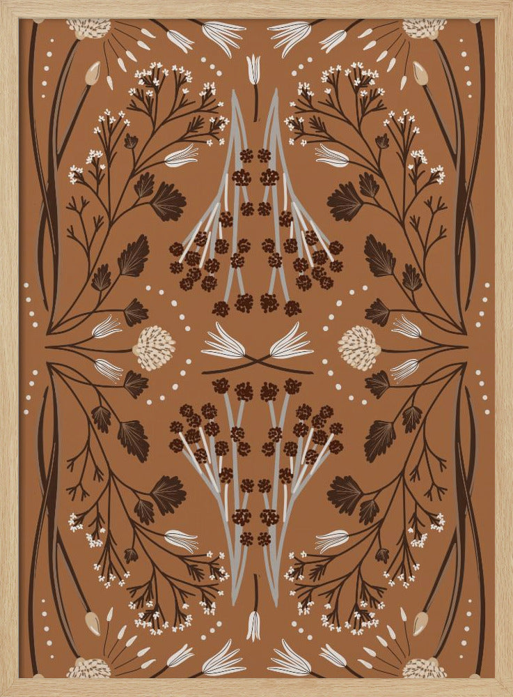 Folk Mirrored Botanicals - Erdtöne | Poster