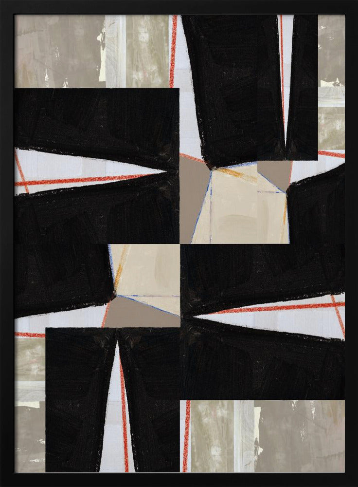 Abstract Black Jigsaw 1 | Poster