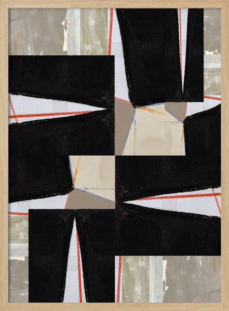 Abstract Black Jigsaw 1 | Poster