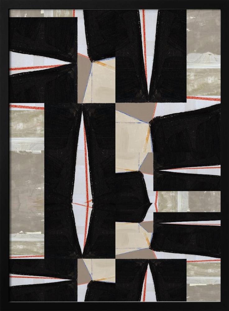 Abstract Black Jigsaw 2 | Poster