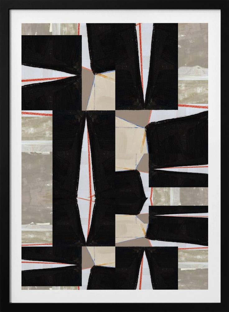 Abstract Black Jigsaw 2 | Poster