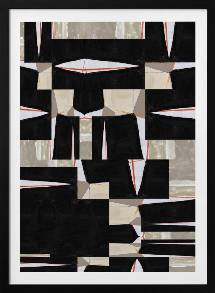 Abstract Black Jigsaw 3 | Poster