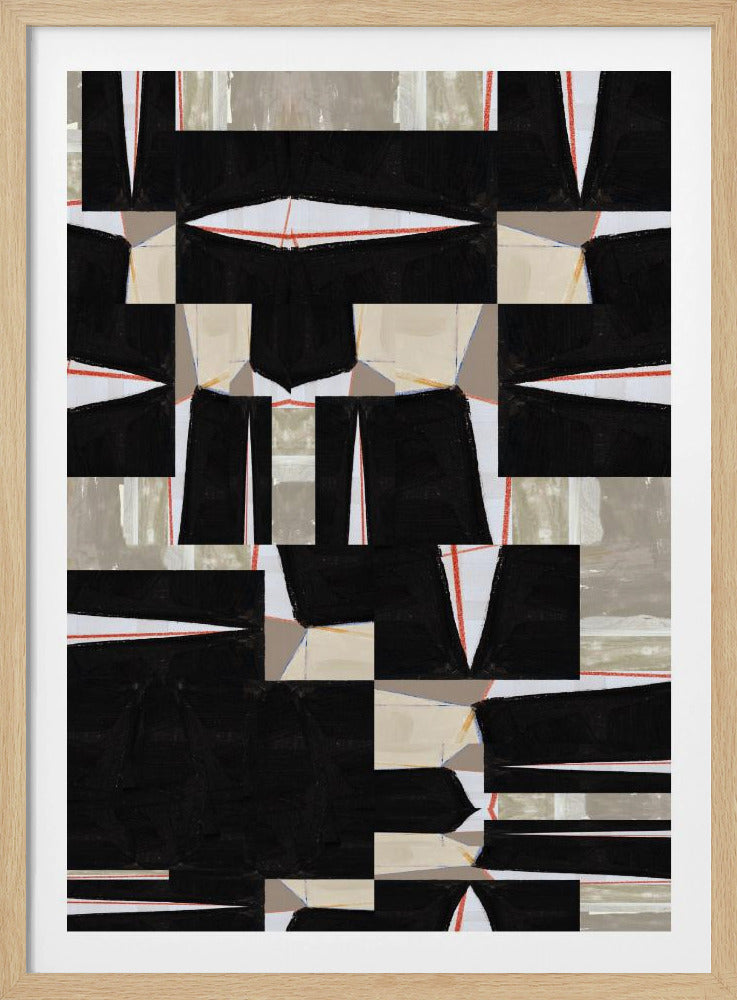 Abstract Black Jigsaw 3 | Poster