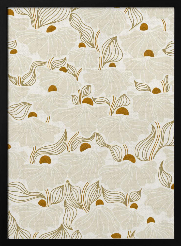beruhigende Essentials Natürliches Blumenwiesen-Elfenbeinmuster | Poster