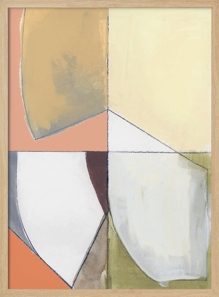 Altrosa Gelb Abstrakt Nr. 1 Kunstdruck | Poster