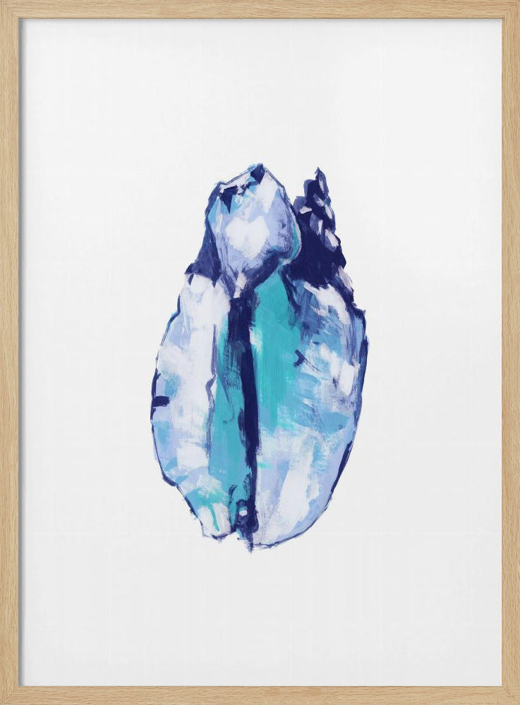 Blue Seashell On White Background No5 | Poster