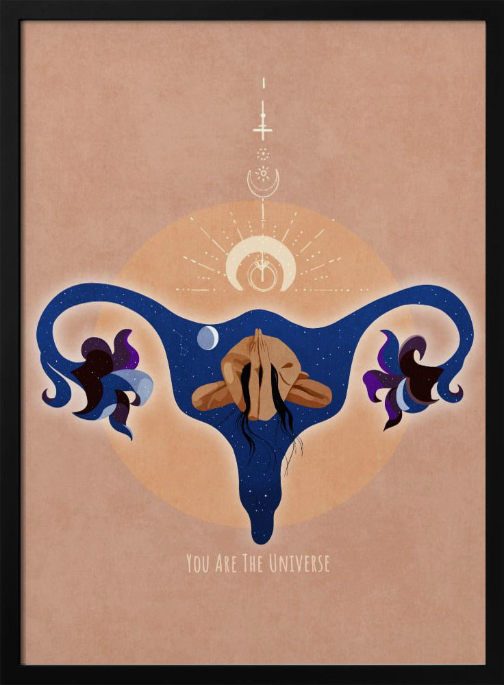Spirituell, weiblich, Energie, Sterne, Mond, Vulva, Meditation, Yoga und Inspiration Poster Spir 1b | Poster