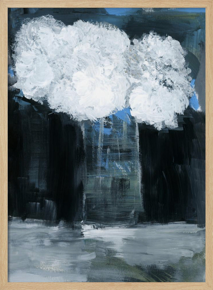 Weißer Schneeball-Viburnum in Vase auf schwarzem Hintergrund | Poster