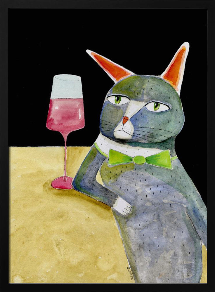 Barkatze mit Fliege | Poster