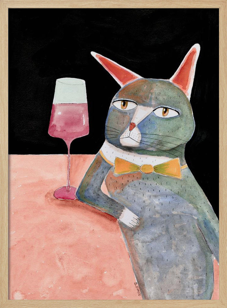 Barkatze mit Fliege | Poster