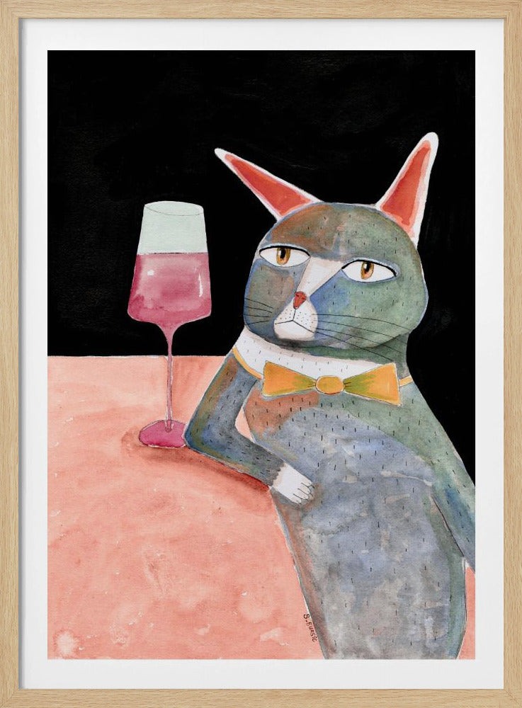 Barkatze mit Fliege | Poster