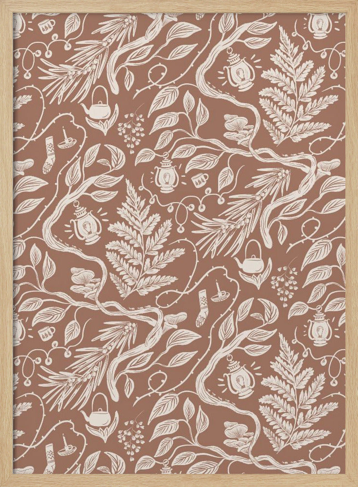 Cabincore-Szenenmuster – Mokka-Mousse | Poster