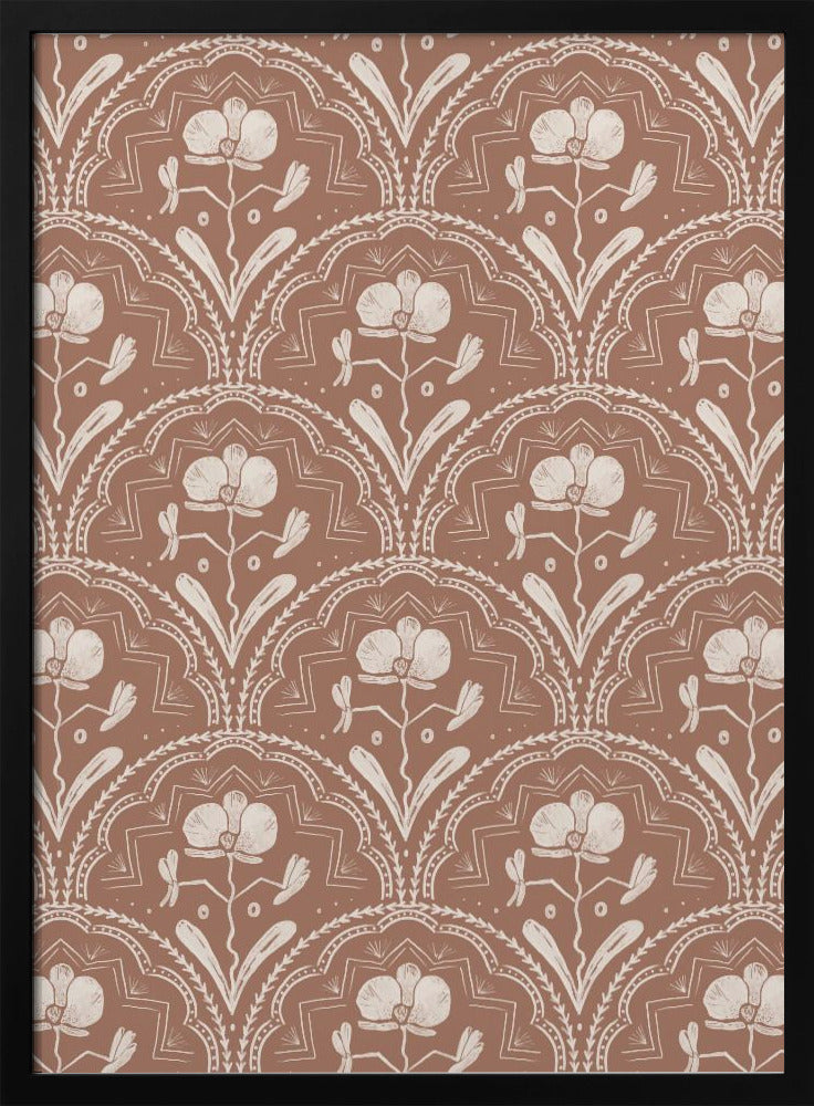 Boho Orchideenfliesenmuster | Poster