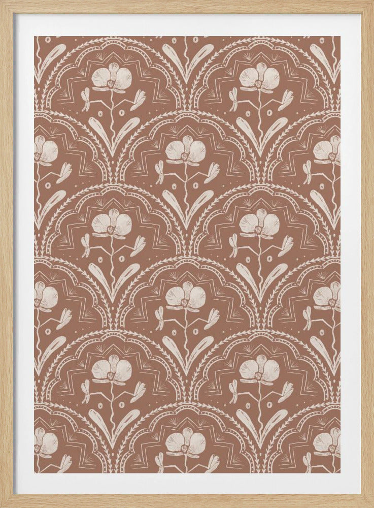Boho Orchideenfliesenmuster | Poster