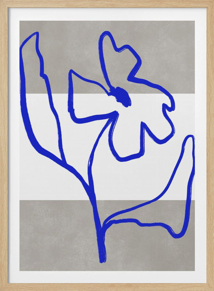 Blaue Linie Blüte | Poster