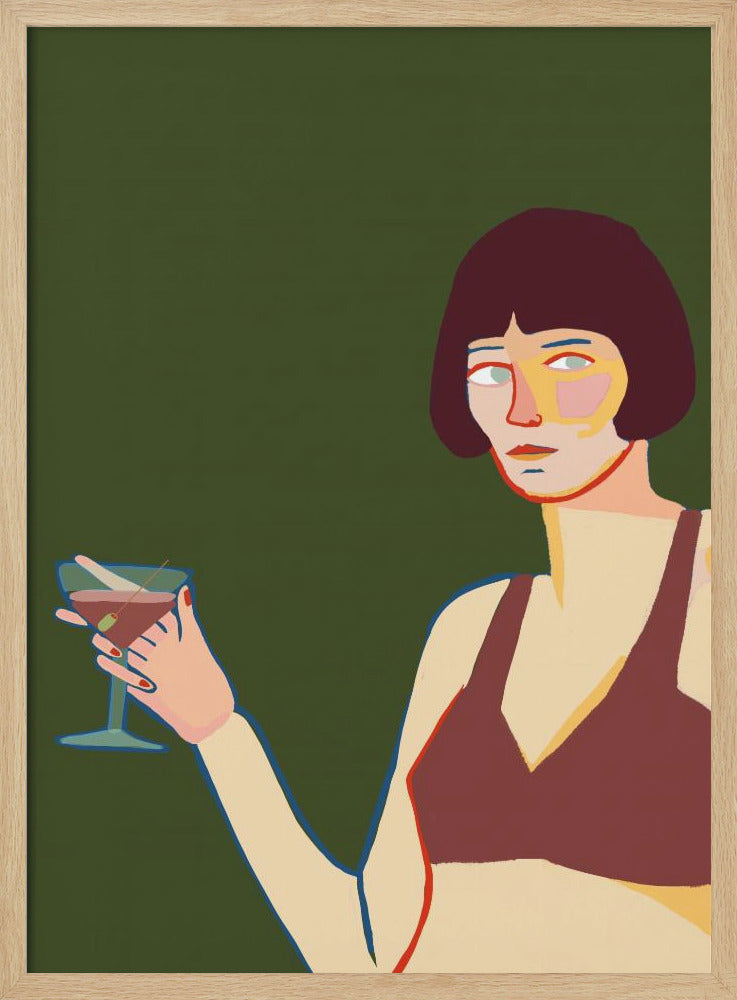 Dame mit Cocktail Martini | Poster