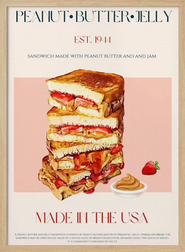 Erdnussbutter- und Marmeladen-Sandwich-Stapel | Poster