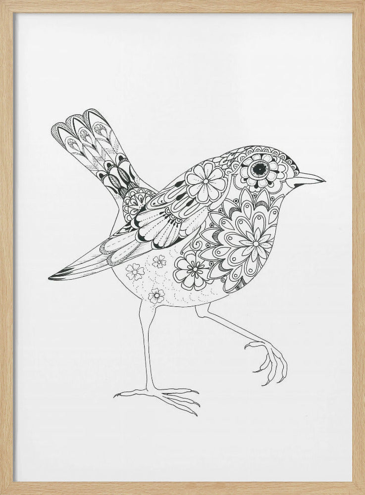 Flowered Bird Robin | Poster