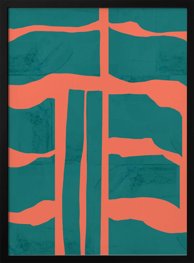 Türkis &amp; Korallen Abstraktion 1 | Poster