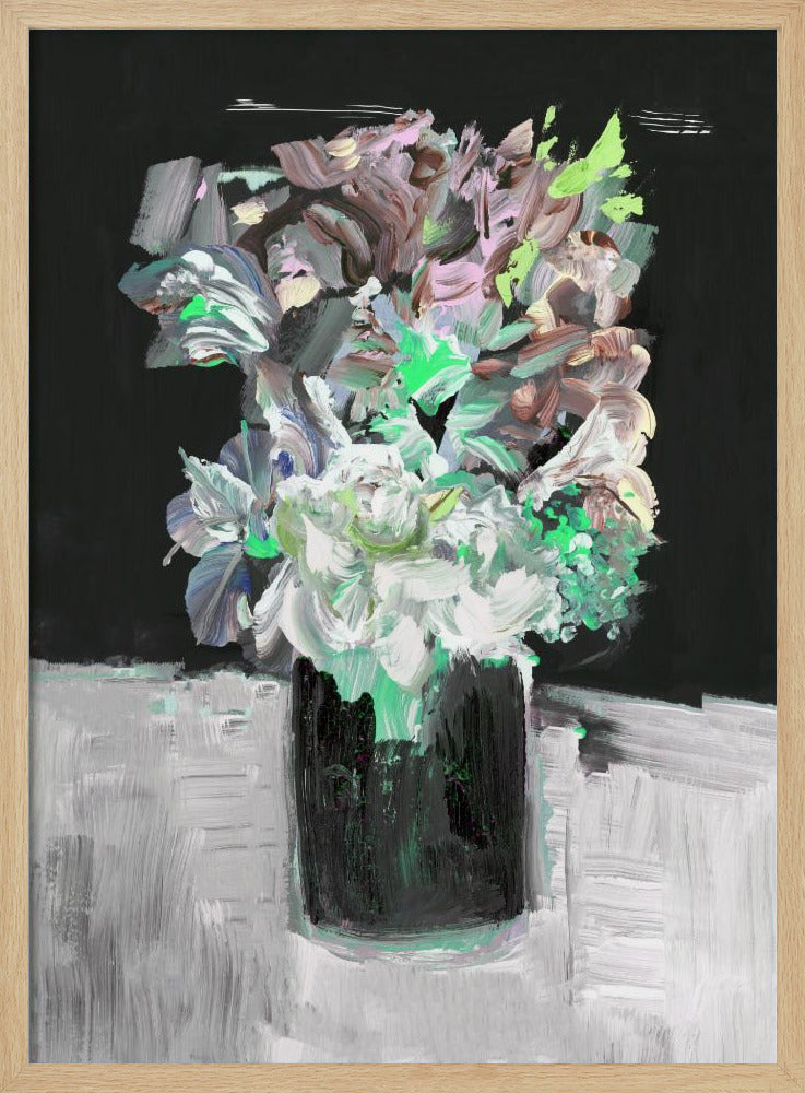 Bunte Blume mit Vase | Poster