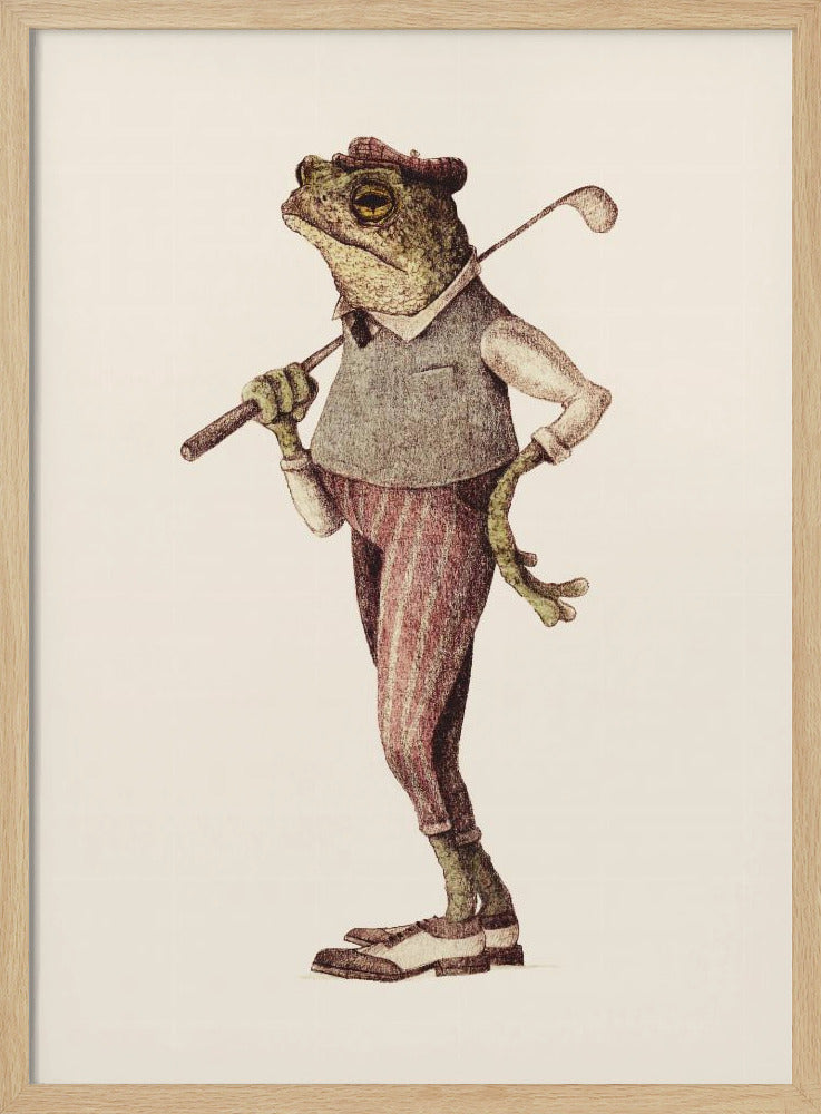 Frosch in Vintage-Golfkleidung | Poster