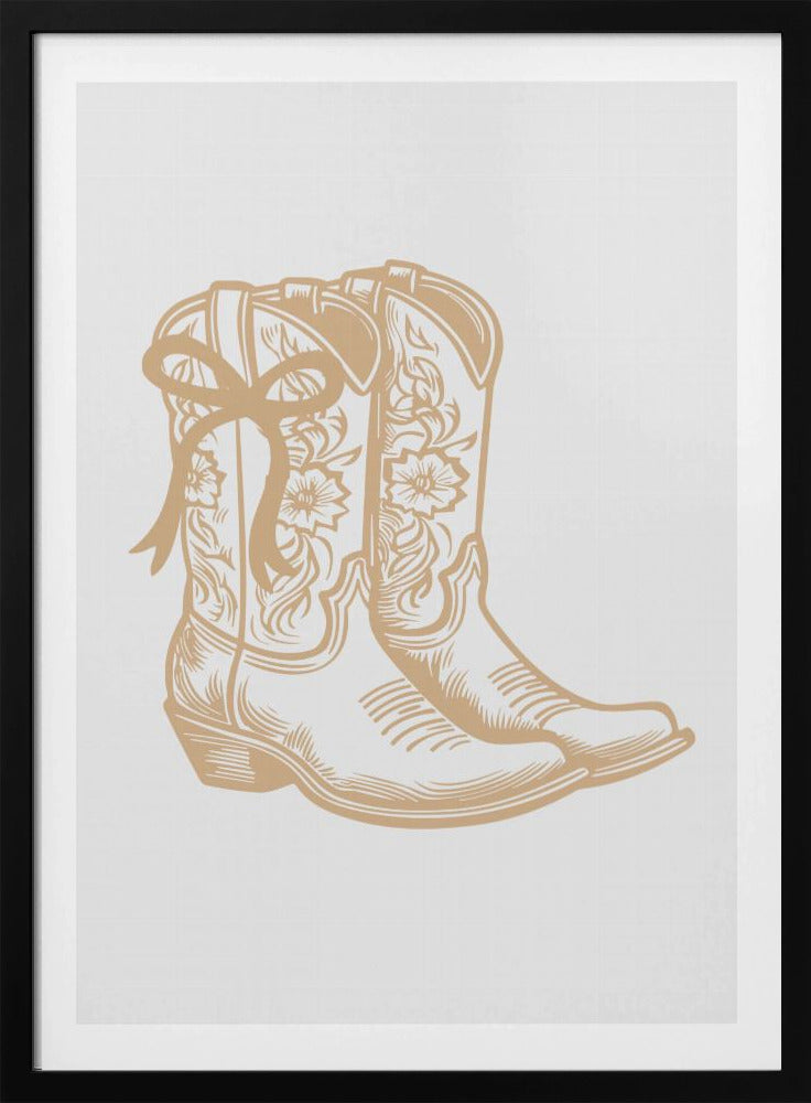 Neutrale Cowgirlstiefel mit Schleife | Poster