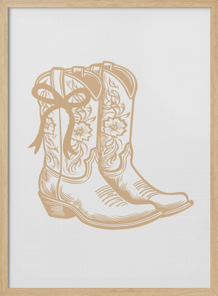 Neutrale Cowgirlstiefel mit Schleife | Poster