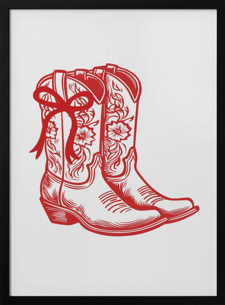Rote Cowgirlstiefel mit Schleife | Poster