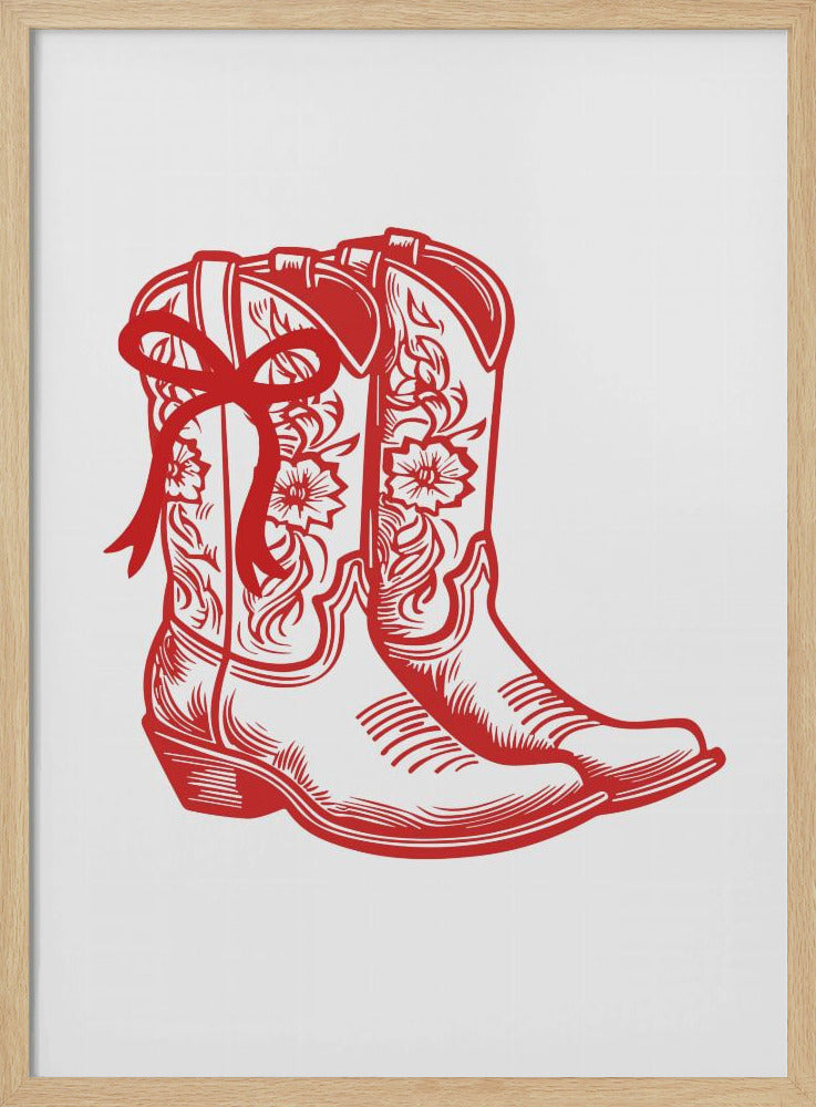 Rote Cowgirlstiefel mit Schleife | Poster