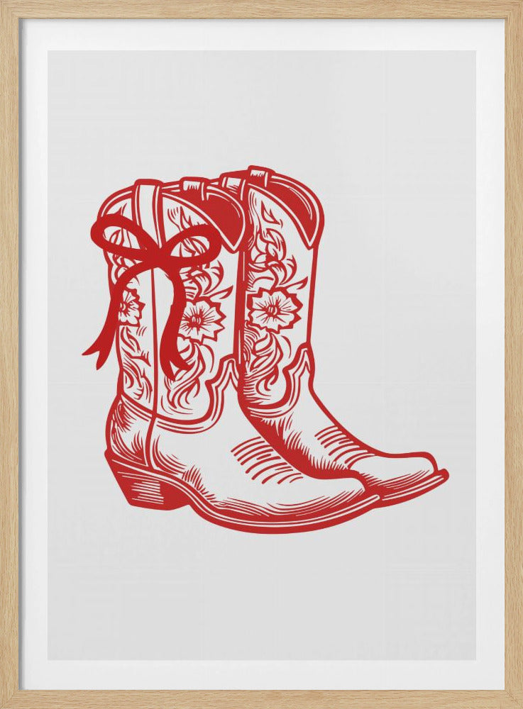Rote Cowgirlstiefel mit Schleife | Poster