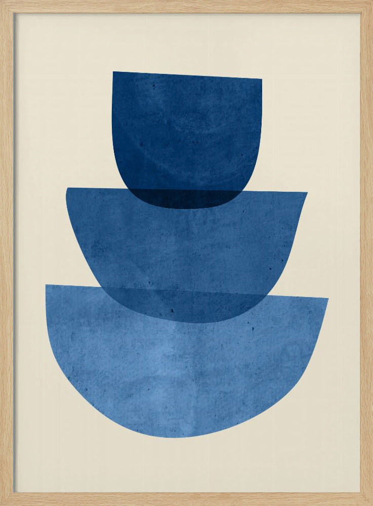 Geometrische abstrakte Formen Blau | Poster