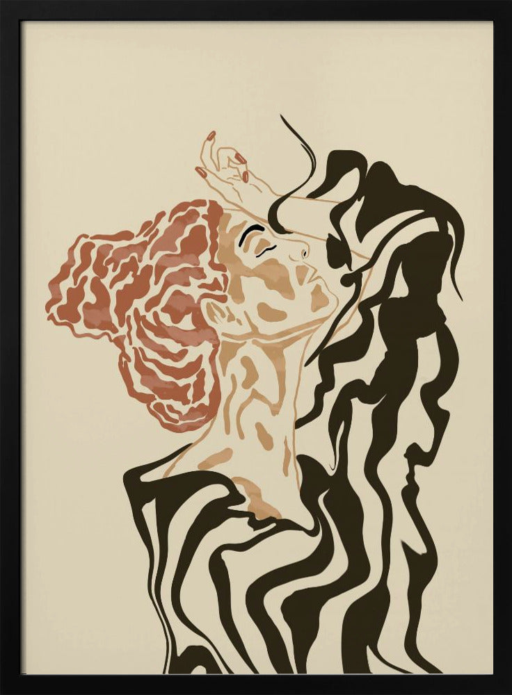 Frau in gestreifter Bluse | Poster