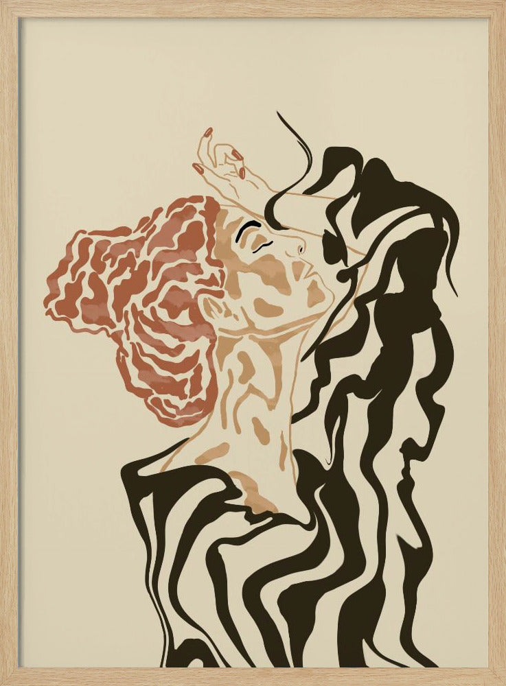 Frau in gestreifter Bluse | Poster