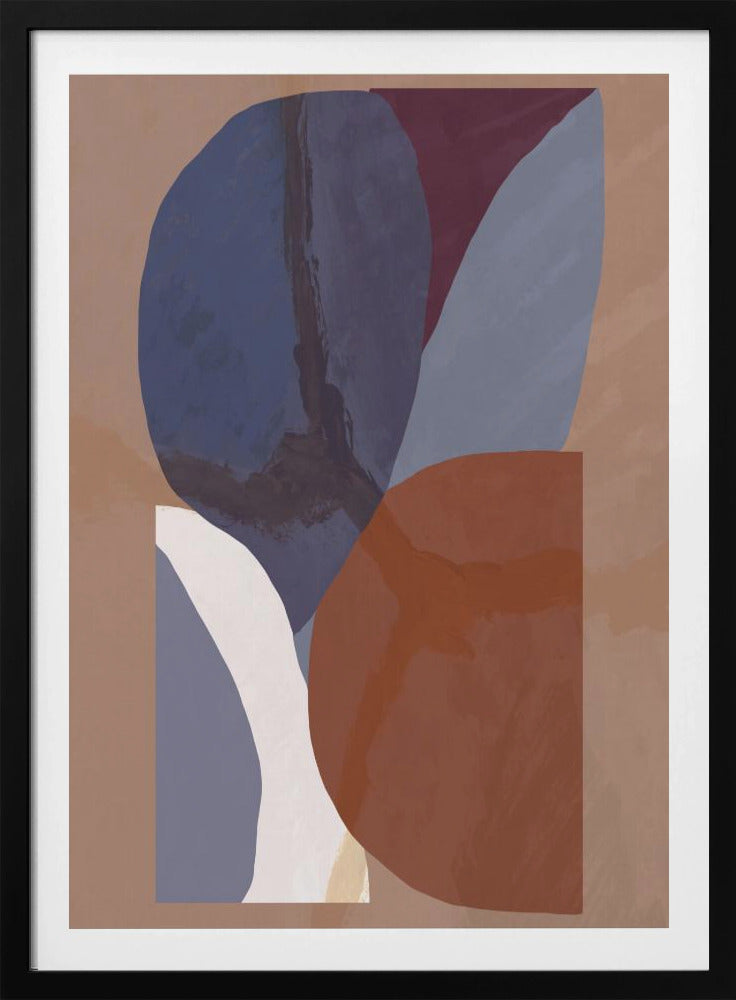Geometrische Formen in gedämpften, bunten Tönen | Poster